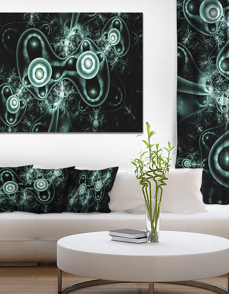 DesignQ Blue On Black 3D Surreal Design - Abstract Wall Art On Canvas