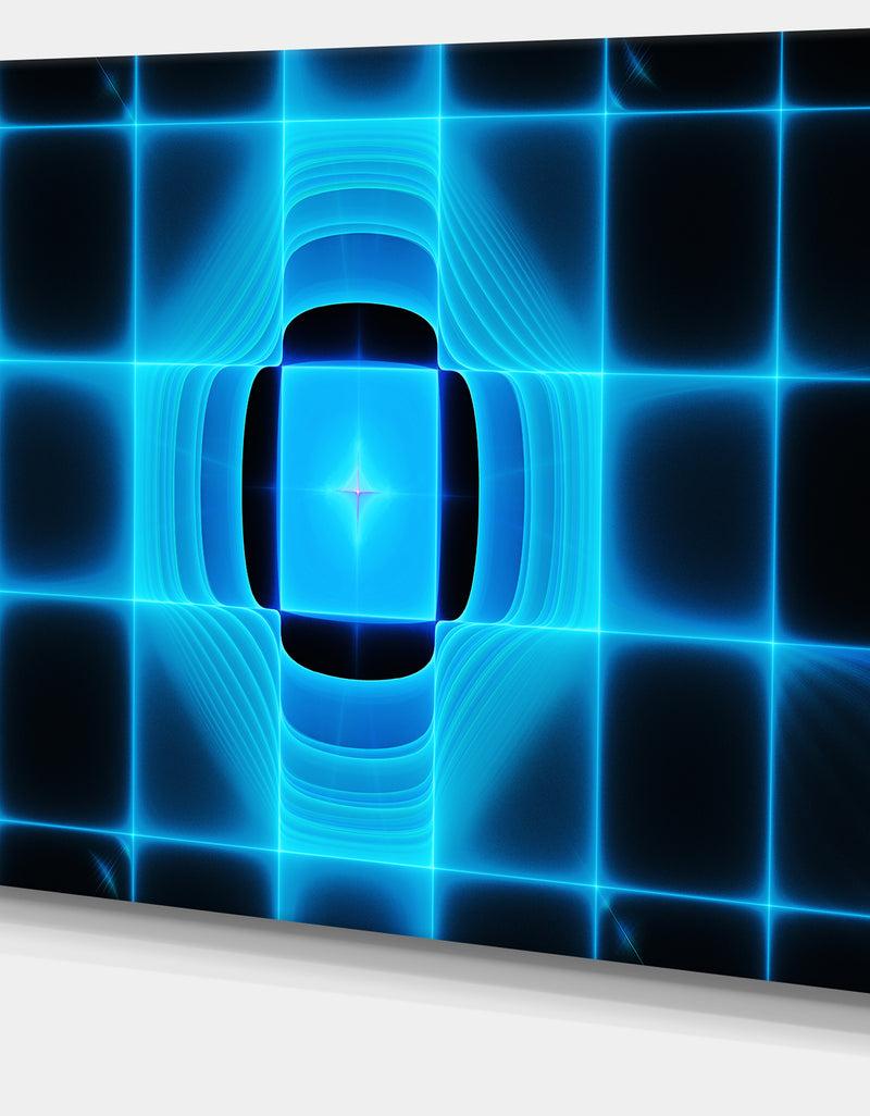 DesignQ Blue On Black Thermal Infrared Visor - Abstract Wall Art On Canvas