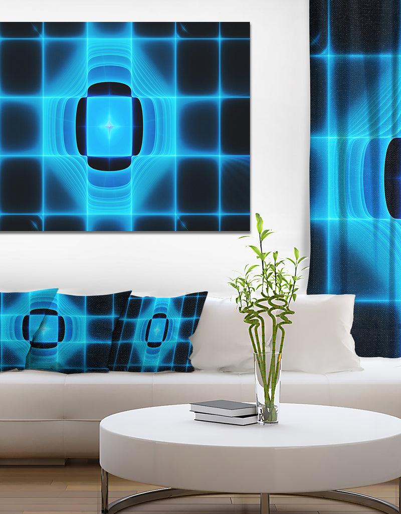 DesignQ Blue On Black Thermal Infrared Visor - Abstract Wall Art On Canvas