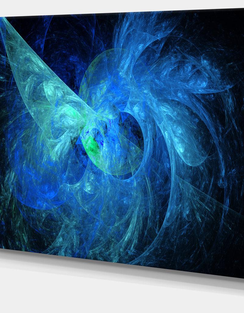 DesignQ Blue On Dark Fractal Illustration - Large Wall Artwork