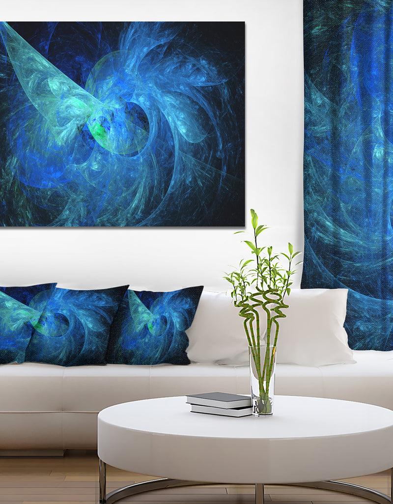 DesignQ Blue on Dark Fractal Illustration - Large Wall Artwork