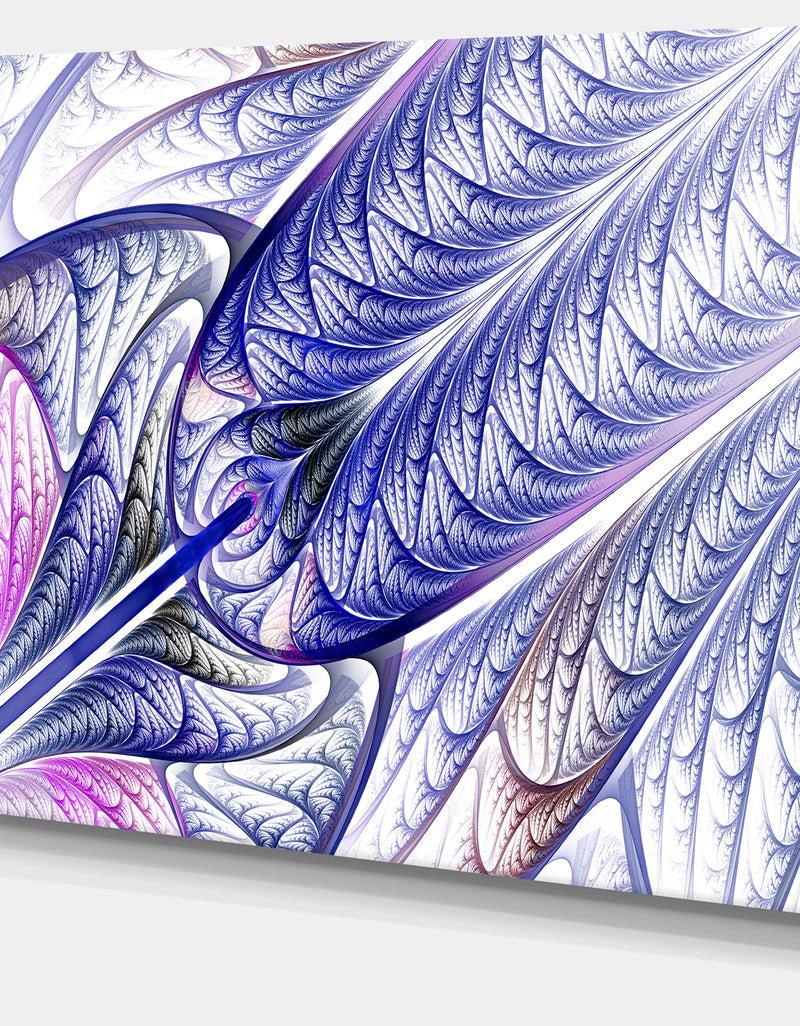 DesignQ Blue On White Fractal Stained Glass - Abstract Wall Art Canvas