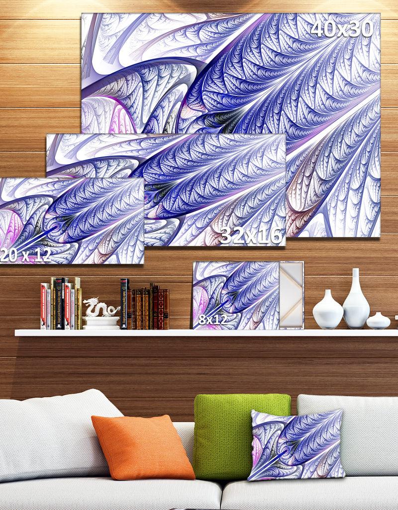 DesignQ Blue On White Fractal Stained Glass - Abstract Wall Art Canvas