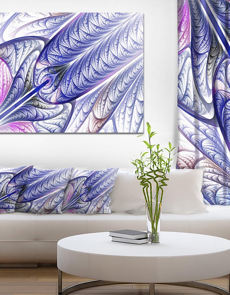 DesignQ Blue on White Fractal Stained Glass - Abstract Wall Art Canvas