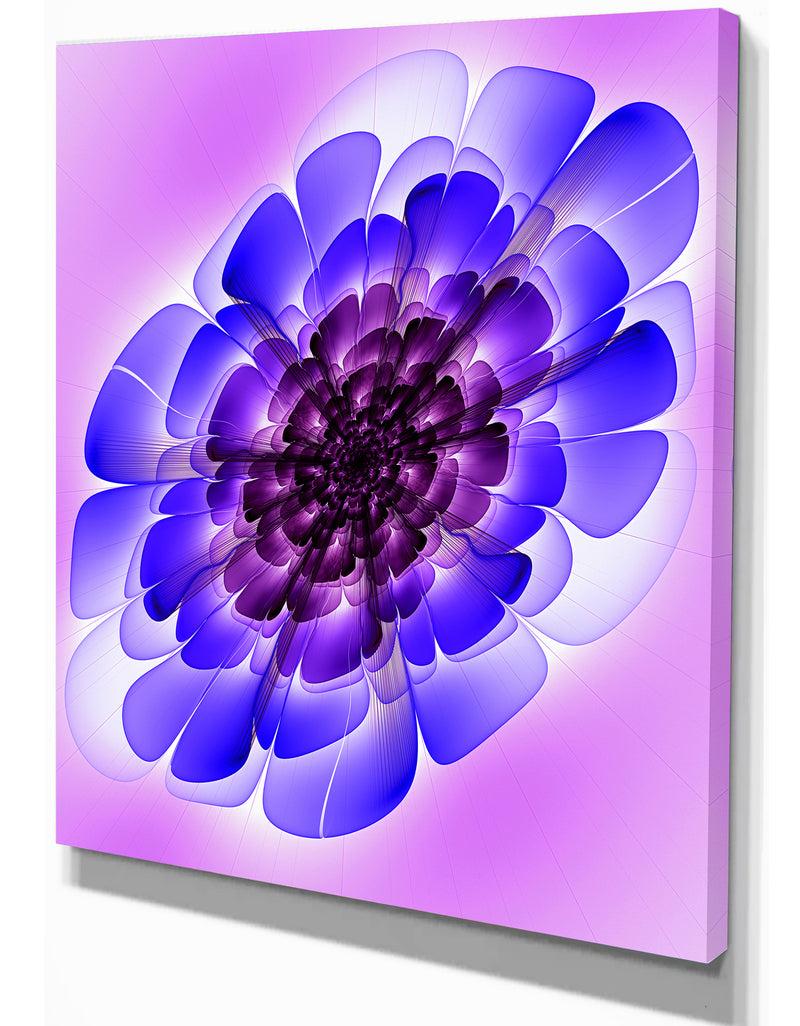 DesignQ Blue Petal Exotic Abstract Art Work - Digital Art On Wrapped Canvas