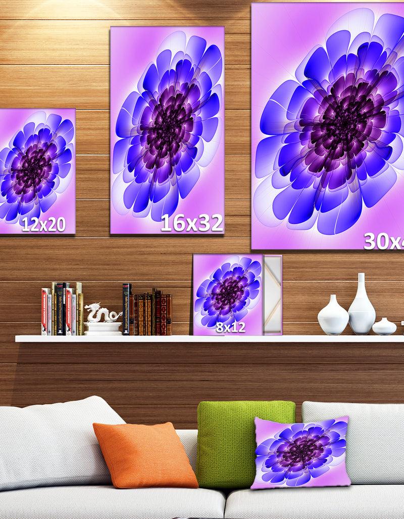 DesignQ Blue Petal Exotic Abstract Art Work - Digital Art On Wrapped Canvas
