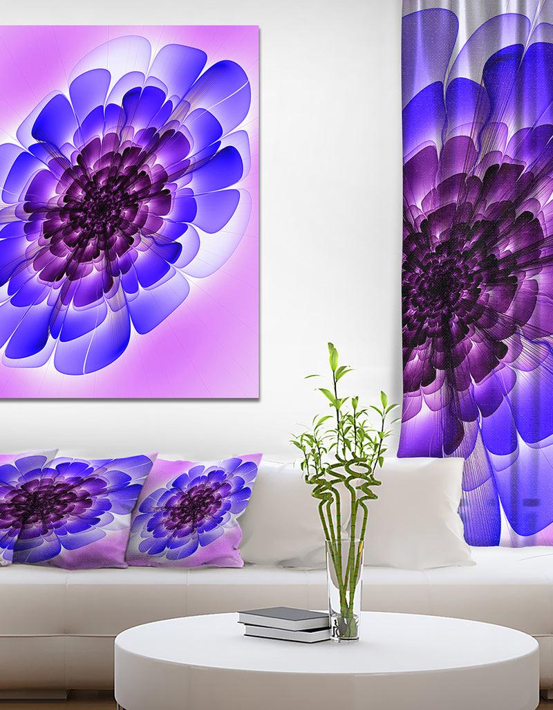 DesignQ Blue Petal Exotic Abstract Art Work - Digital Art On Wrapped Canvas