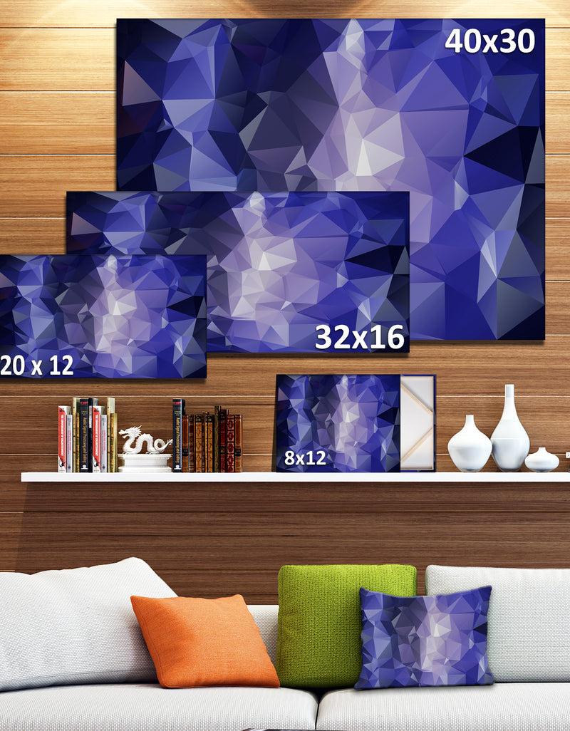 DesignQ Blue Polygonal Mosaic Pattern - Large Glossy Canvas Art Print