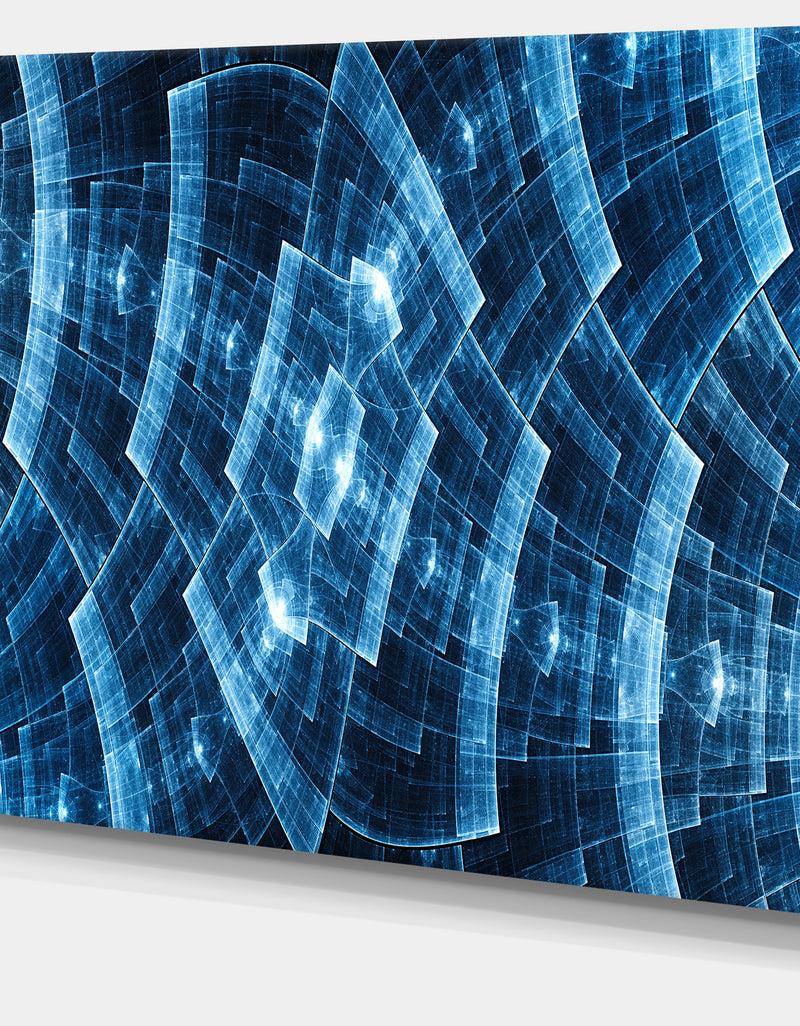 DesignQ Blue Protective Metal Grids - Abstract Wall Art On Canvas