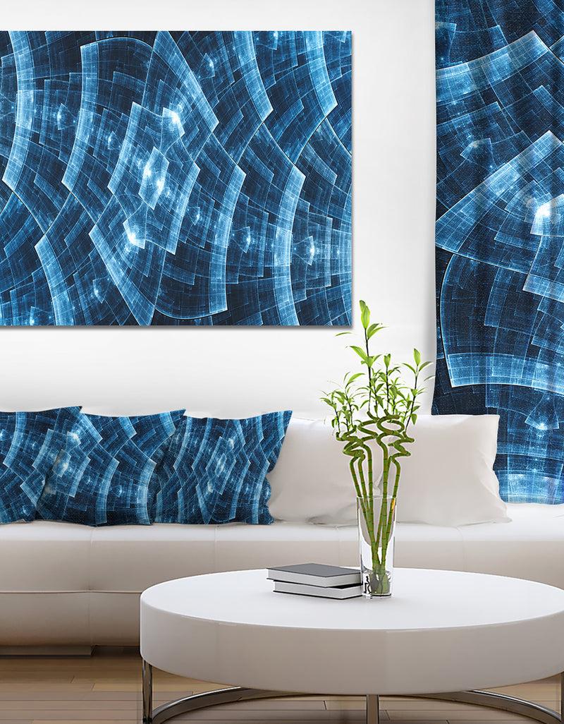 DesignQ Blue Protective Metal Grids - Abstract Wall Art On Canvas