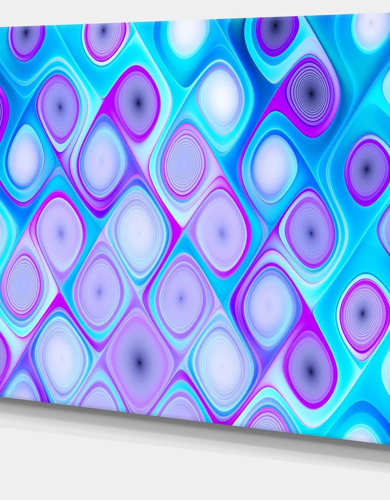 DesignQ Blue Purple Pattern With Swirls - Abstract Wall Art Canvas
