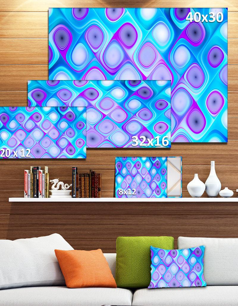 DesignQ Blue Purple Pattern With Swirls - Abstract Wall Art Canvas