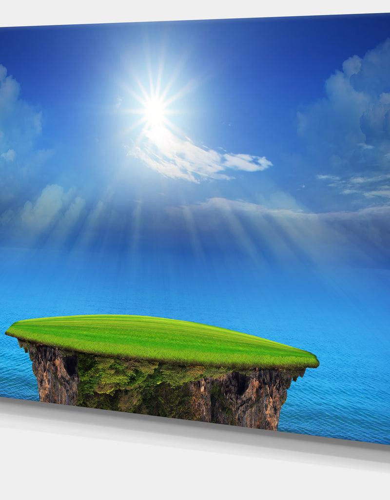 DesignQ Blue Sky And Sun Shining - Landscape Wall Art On Canvas