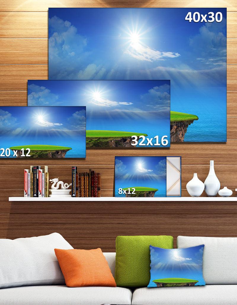 DesignQ Blue Sky And Sun Shining - Landscape Wall Art On Canvas