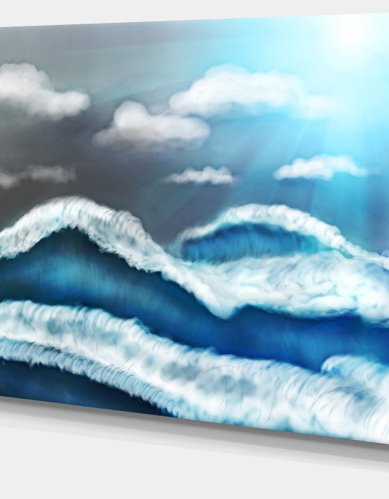 DesignQ Blue Sky With Clouds'Landscape Canvas Art Print