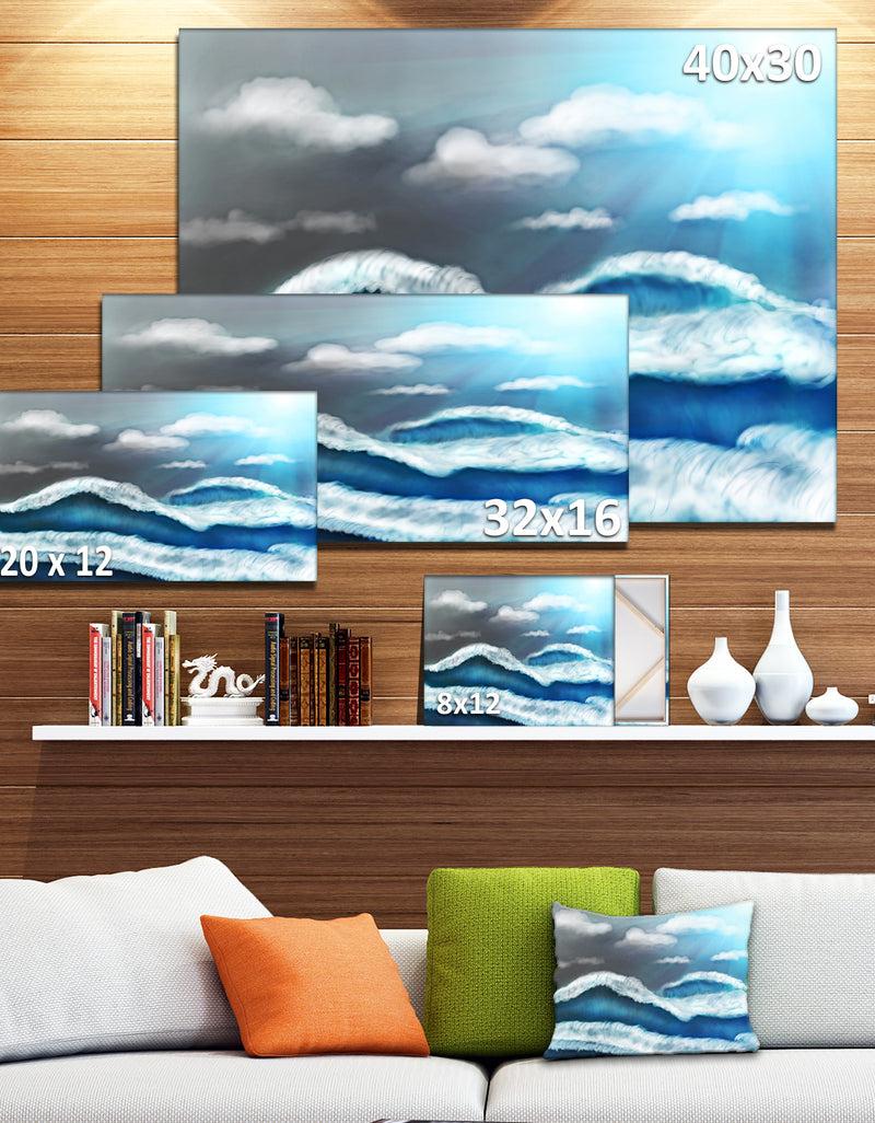 DesignQ Blue Sky With Clouds'Landscape Canvas Art Print