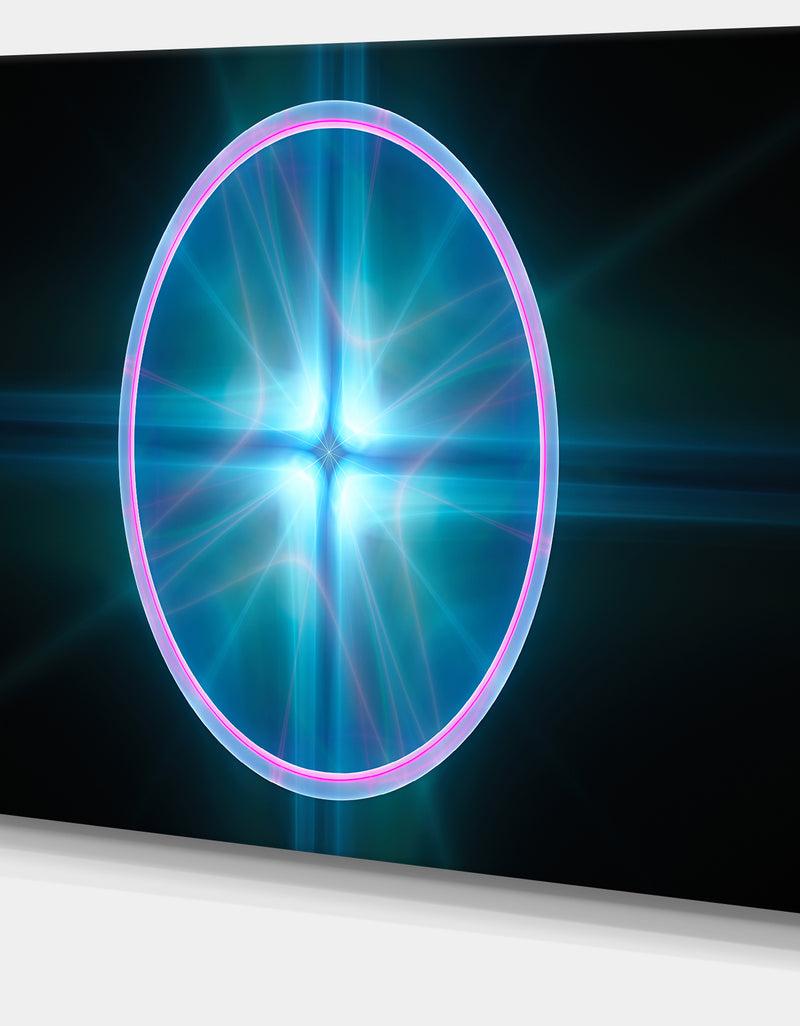 DesignQ Blue Sphere Of Cosmic Mind - Abstract Wall Art On Canvas