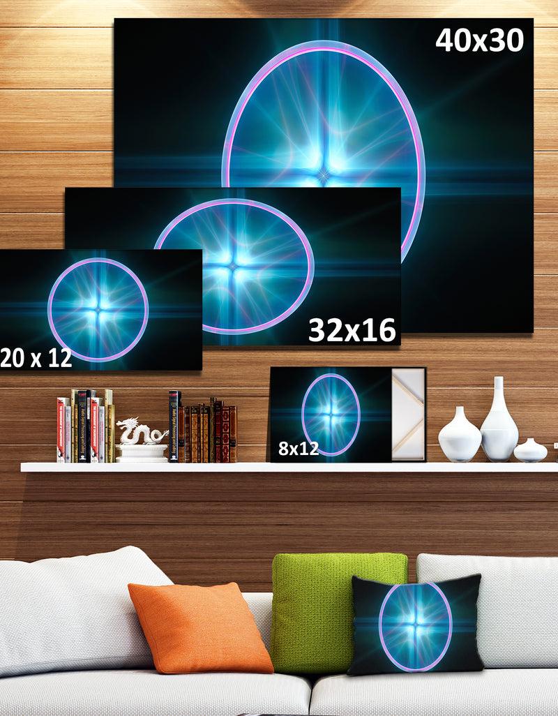 DesignQ Blue Sphere Of Cosmic Mind - Abstract Wall Art On Canvas