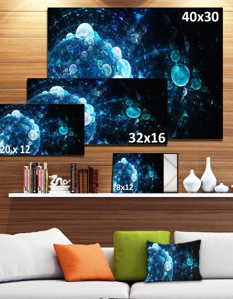 DesignQ Blue Spherical Water Drops - Modern Floral Art