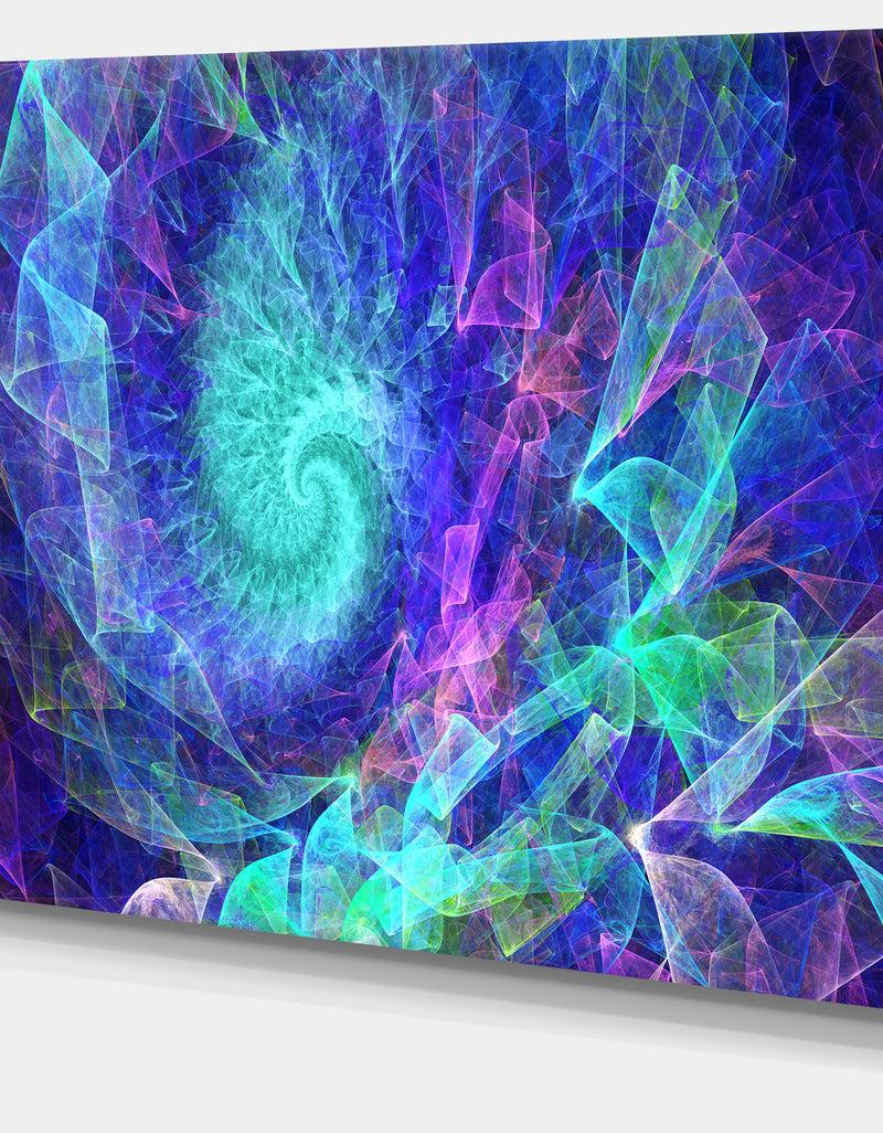 DesignQ Blue Spiral Kaleidoscope - Abstract Wall Art Canvas
