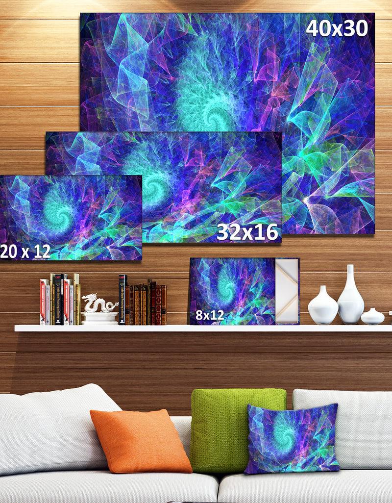 DesignQ Blue Spiral Kaleidoscope - Abstract Wall Art Canvas