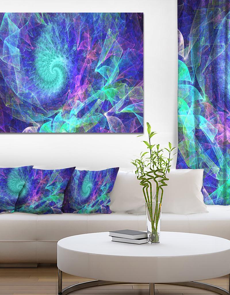 DesignQ Blue Spiral Kaleidoscope - Abstract Wall Art Canvas