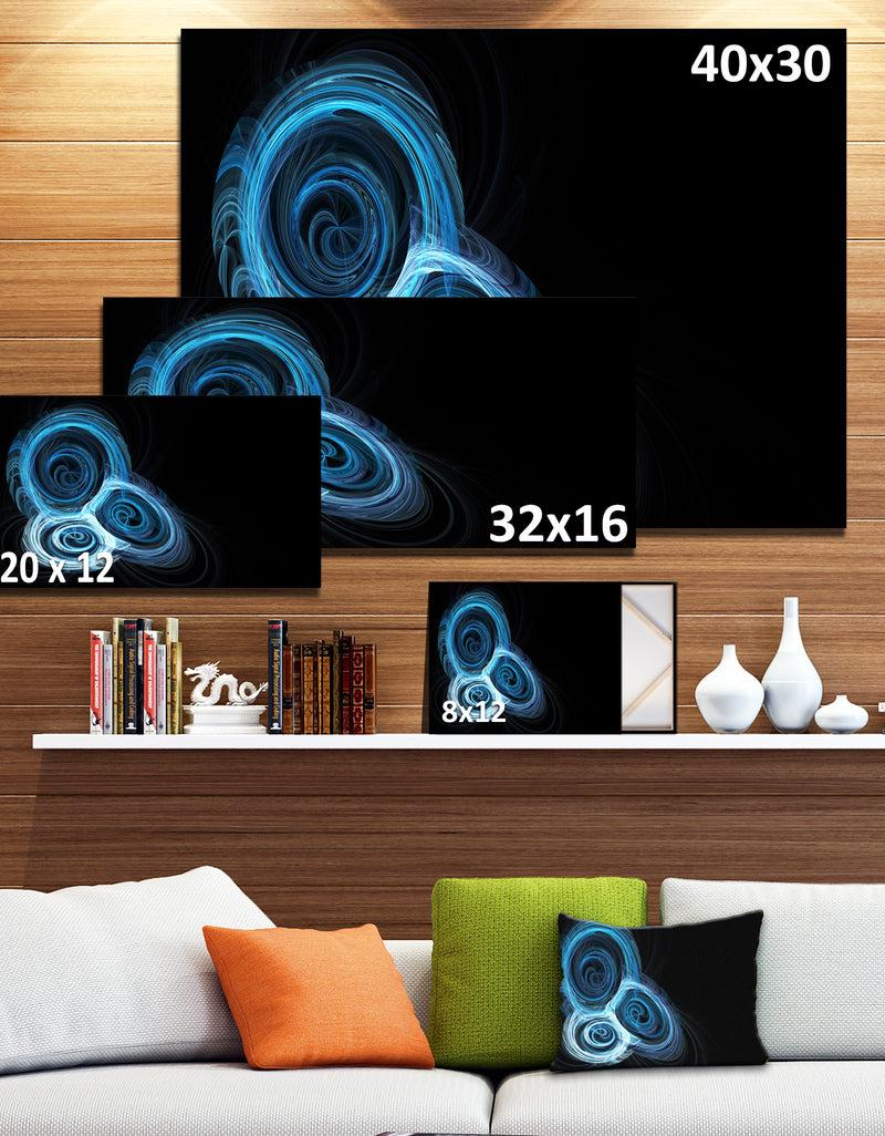 DesignQ Blue Spiral Nebula On Black'Extra Large Abstract Canvas Art Print