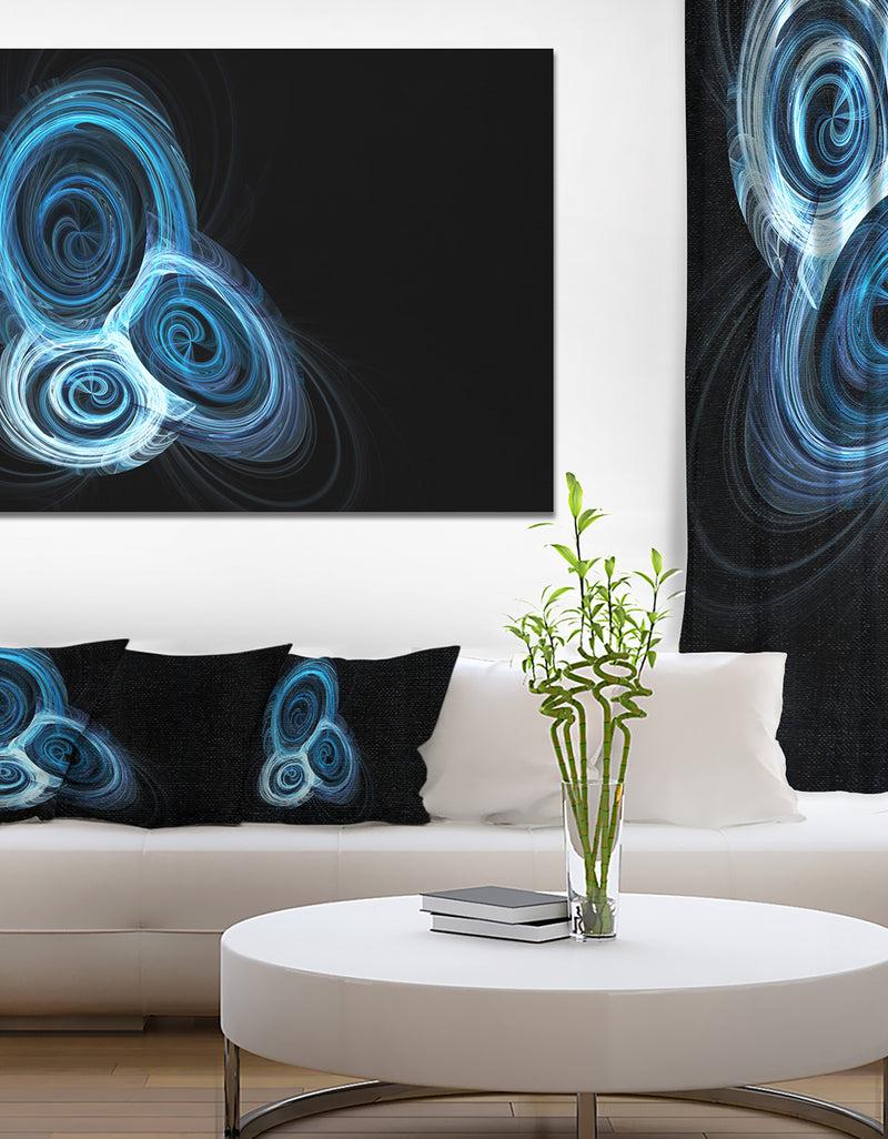 DesignQ Blue Spiral Nebula on Black'Extra Large Abstract Canvas Art Print