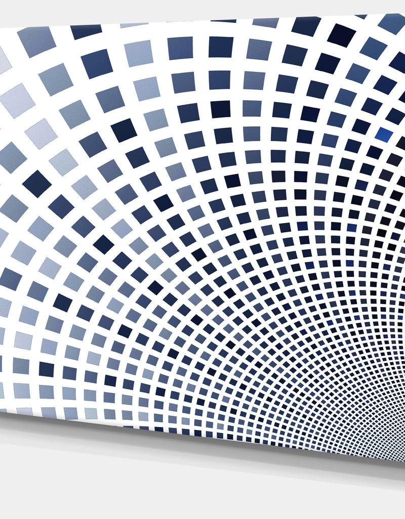 DesignQ Blue Square Pixel Mosaic Illustration - Abstract Wall Art Canvas