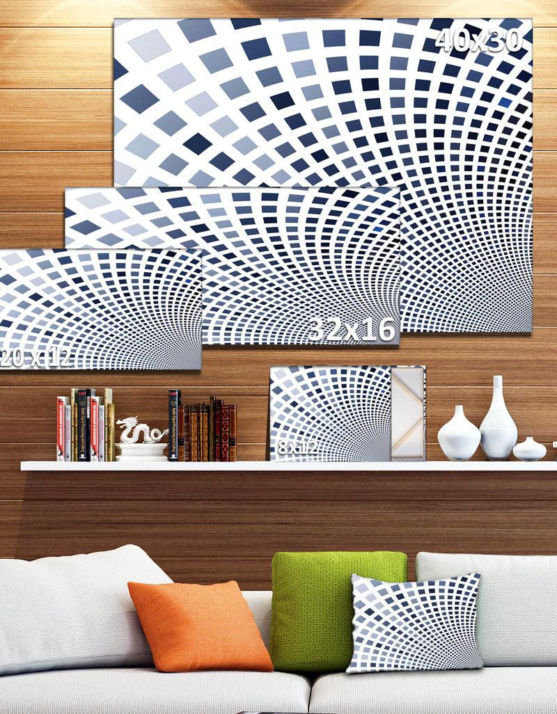 DesignQ Blue Square Pixel Mosaic Illustration - Abstract Wall Art Canvas