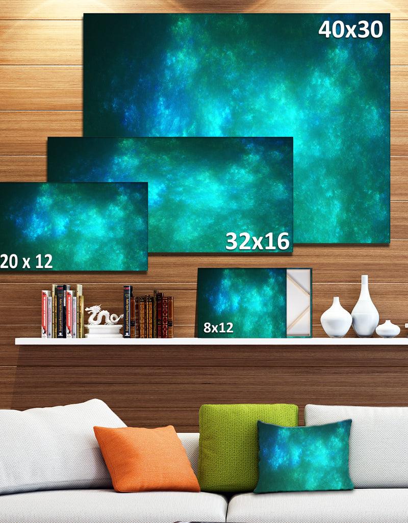 DesignQ Blue Starry Fractal Sky - Abstract Wall Artwork