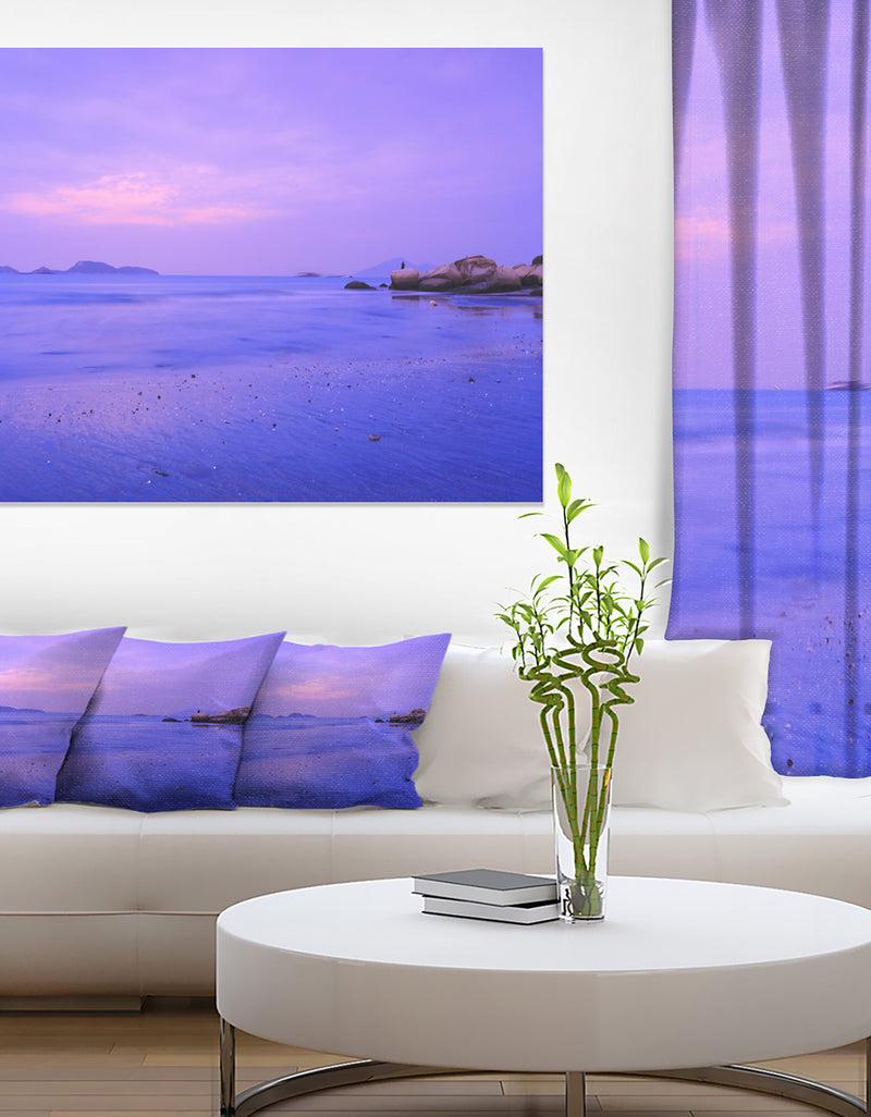 DesignQ Blue Sunset at Lung Kwu Tan Coastline - Landscape Artwork Canvas