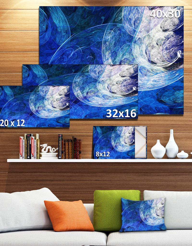 DesignQ Blue Swirling Clouds - Abstract Digital Art Canvas Print