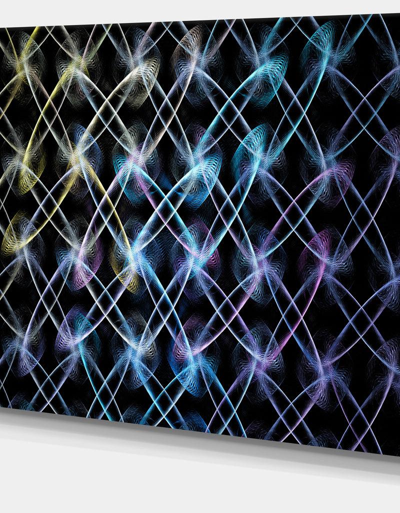 DesignQ Blue Unusual Fractal Metal Grill - Abstract Canvas Wall Art