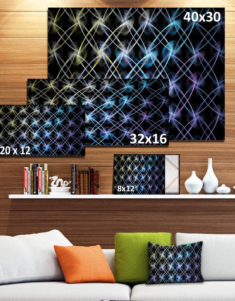 DesignQ Blue Unusual Fractal Metal Grill - Abstract Canvas Wall Art