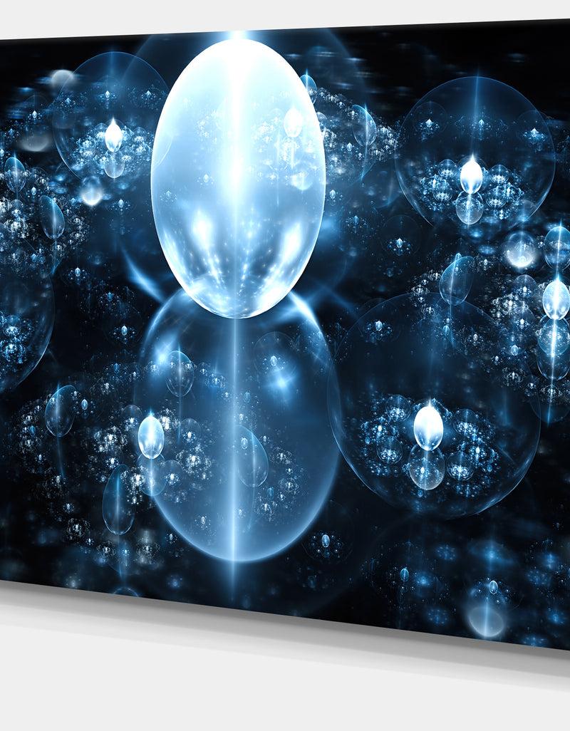 DesignQ Blue Water Drops On Mirror - Abstract Wall Art Canvas