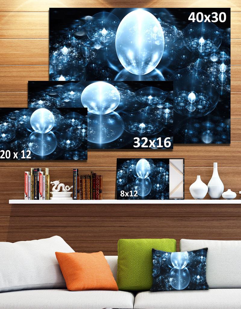DesignQ Blue Water Drops On Mirror - Abstract Wall Art Canvas
