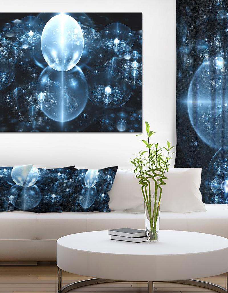 DesignQ Blue Water Drops on Mirror - Abstract Wall Art Canvas