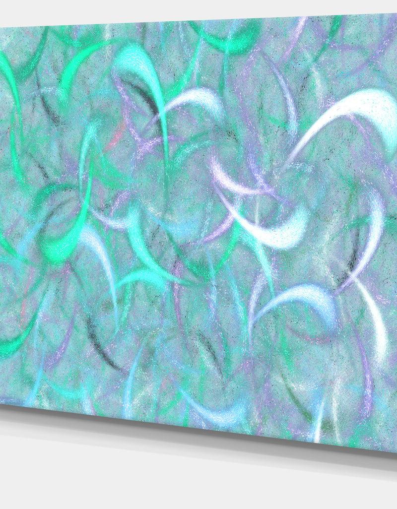 DesignQ Blue Watercolor Fractal Pattern'Large Abstract Canvas Art Print