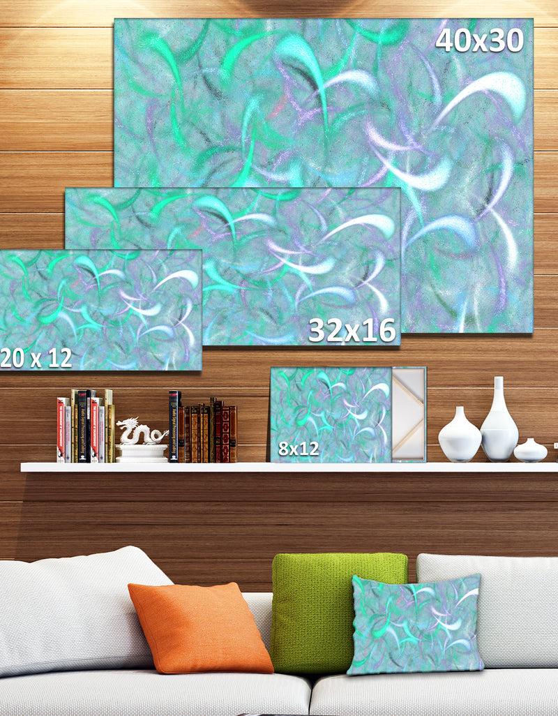DesignQ Blue Watercolor Fractal Pattern'Large Abstract Canvas Art Print