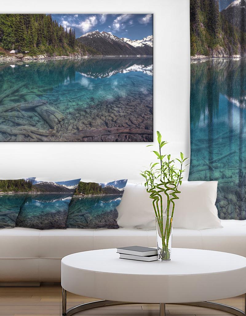 DesignQ Blue Waters and Mountains - Extra Large Landscape Art Canvas