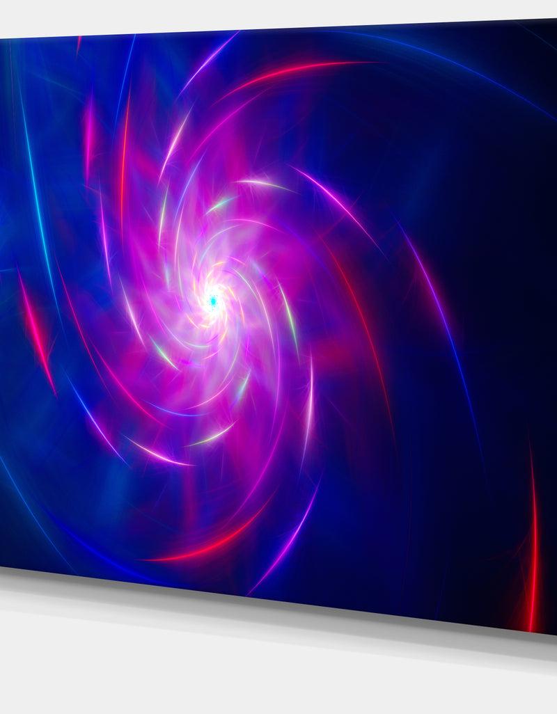 DesignQ Blue Whirlpool Fractal Spirals'Large Abstract Canvas Art Print