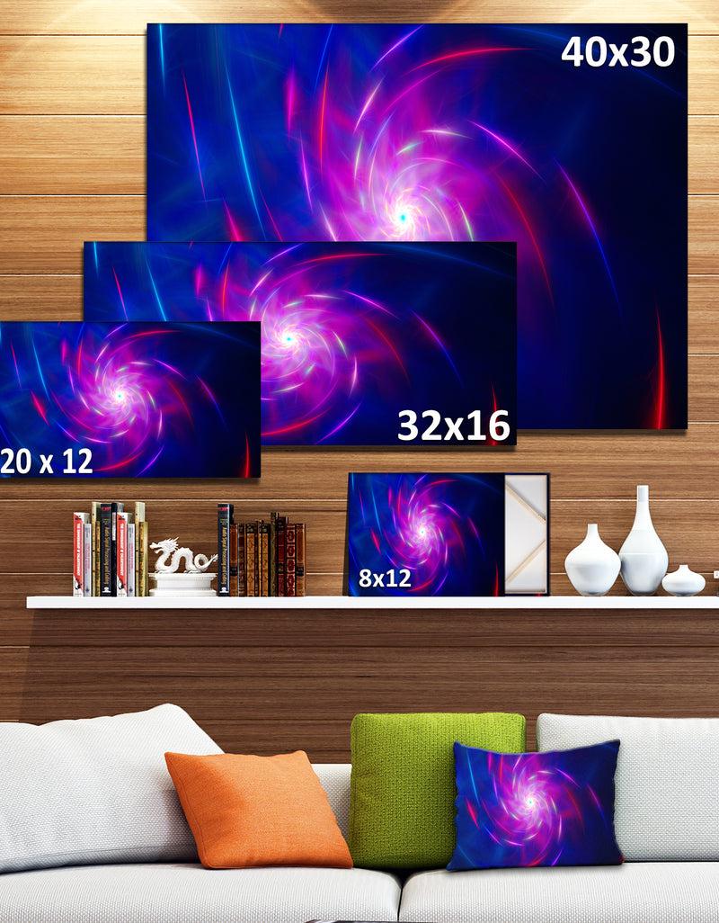 DesignQ Blue Whirlpool Fractal Spirals'Large Abstract Canvas Art Print