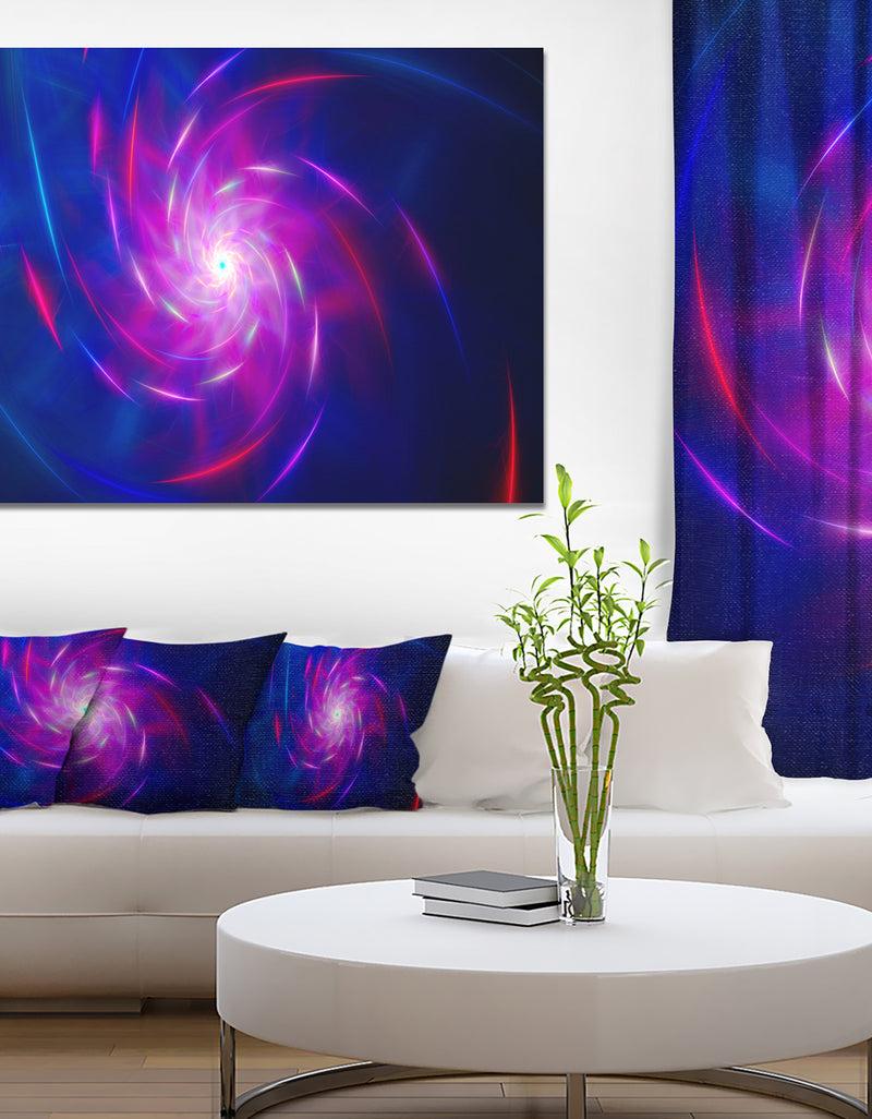 DesignQ Blue Whirlpool Fractal Spirals'Large Abstract Canvas Art Print