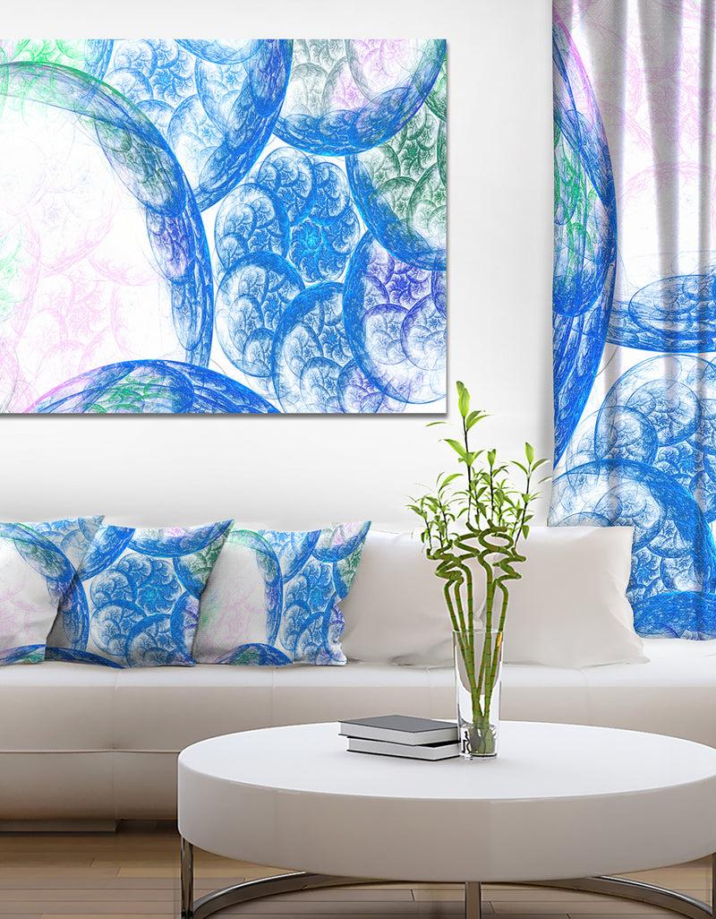 DesignQ Blue White Dramatic Clouds - Abstract Canvas Wall Art