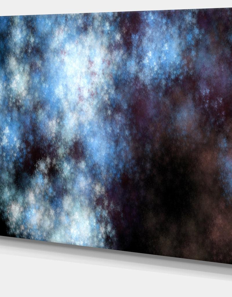 DesignQ Blue White Starry Fractal Sky - Abstract Art On Canvas