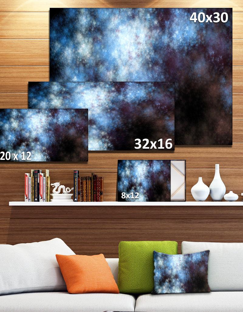 DesignQ Blue White Starry Fractal Sky - Abstract Art On Canvas