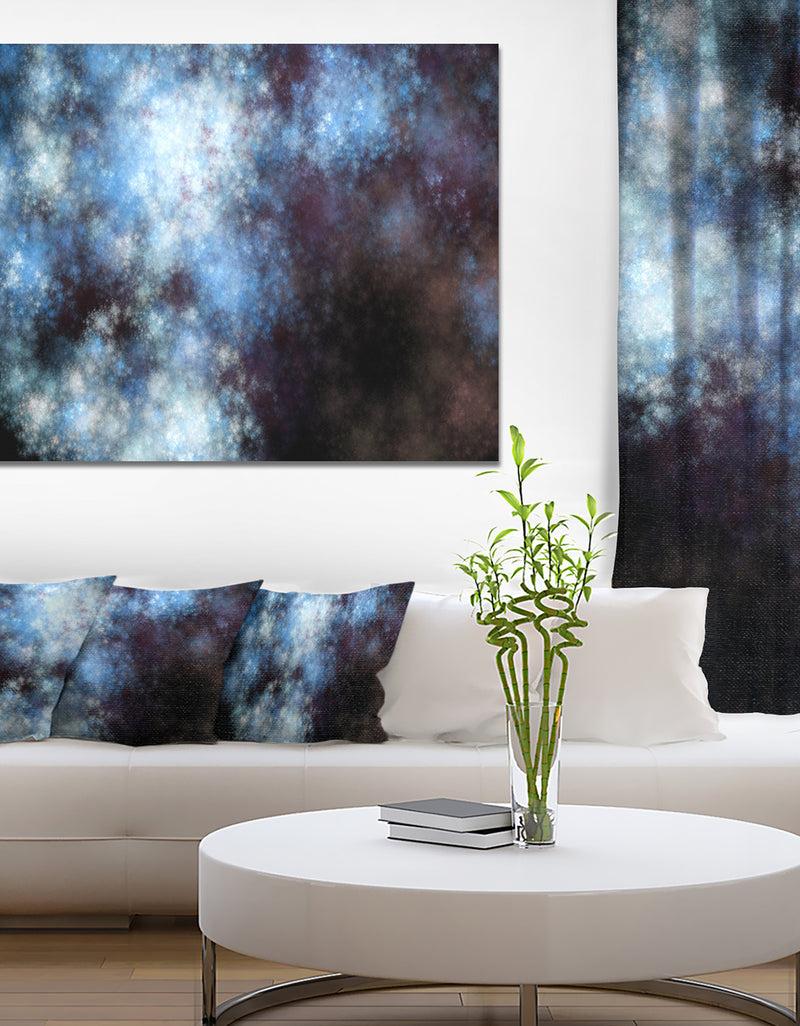DesignQ Blue White Starry Fractal Sky - Abstract Art on Canvas