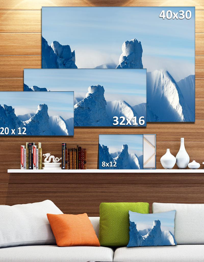 DesignQ Blue Winter Hills Panorama - Landscape Wall Artwork