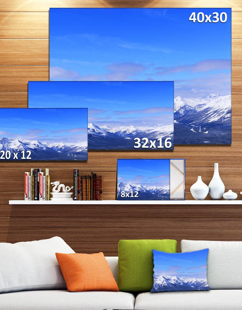 DesignQ Blue Winter Mountains - Landscape Photo Canvas Print